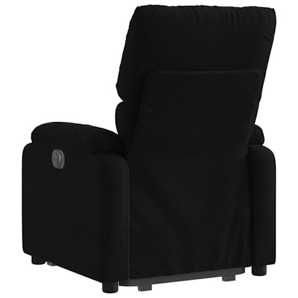 Fauteuil relax TV med komfortabel polstring og elektrisk løftefunktion i sort stof DEC028103 Svart