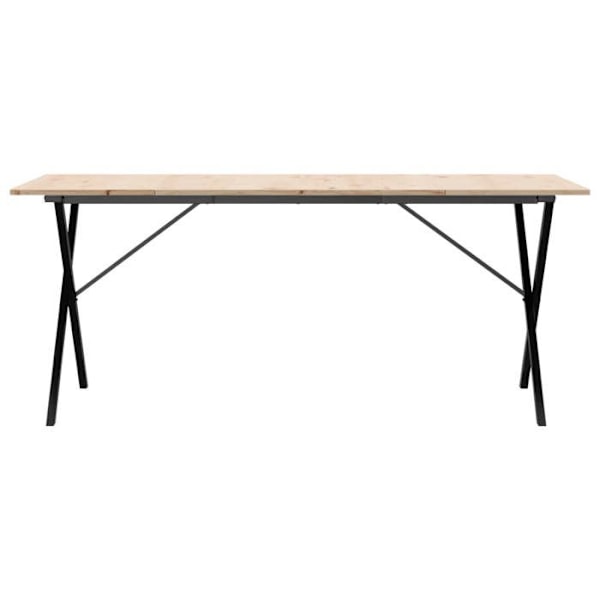 Industrielt design spisestuebord 180 x 90 x 75 cm massiv fyrretræ og stål DEC036806 kastanj