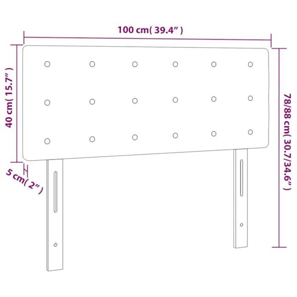 Sengegavl tilbehør til soveværelse LED-møbel 100 x 5 x 78/88 cm syntetisk grå TDL0201511 Grå