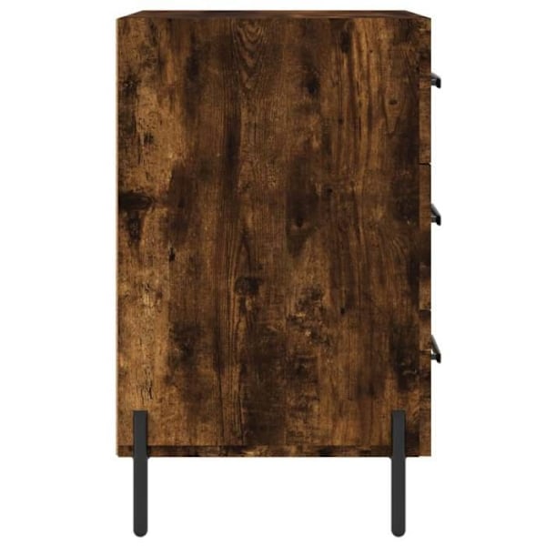 Natbord med 3 skuffer 40 x 40 x 66 cm ingeniørtræ brun og jern DEC033623 kastanj