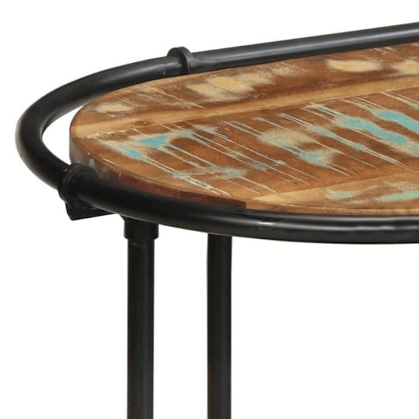 Bordkonsol med funktion og stil med hylder 110 x 42 x 76 cm af genbrugt massivt træ og jern DEC031534 kastanj