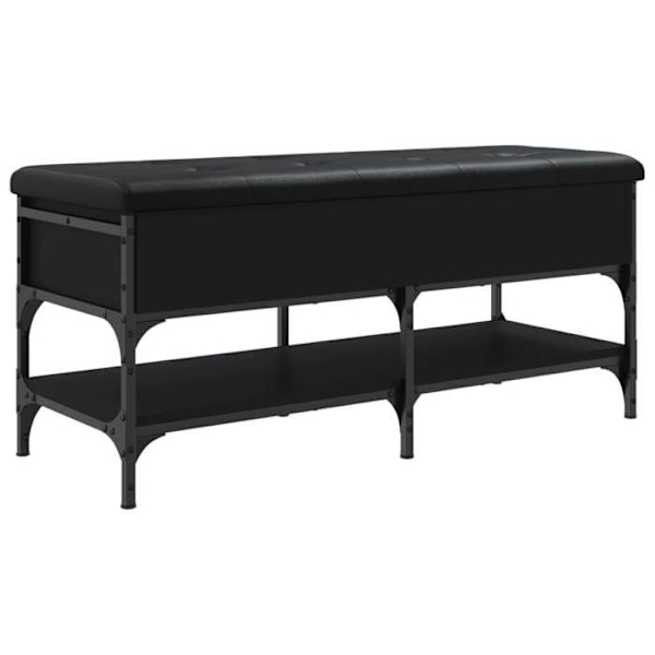 Skohuvud med förvaringsutrymme svart sitskudde 102 x 42 x 45 cm i svart ingenjörsträ DEC024913 kastanj