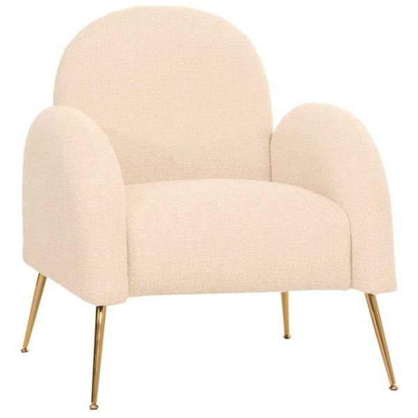 Lounge cocktail stol retro chenille stof creme ekstra tyk polstring på 22 cm 04_0006858 Grädde