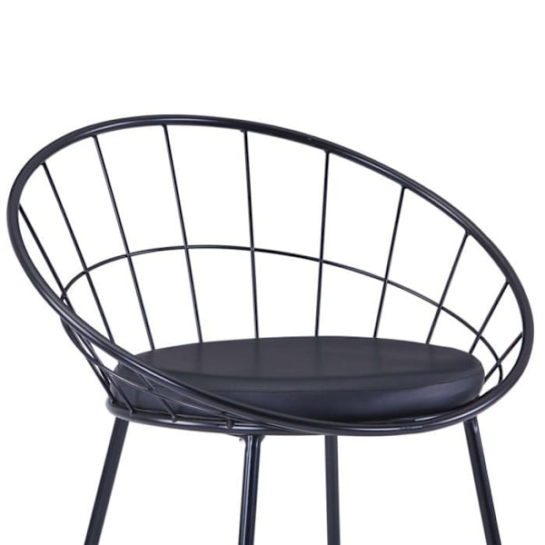 Set med 2 moderna designmatstolar i svart stål