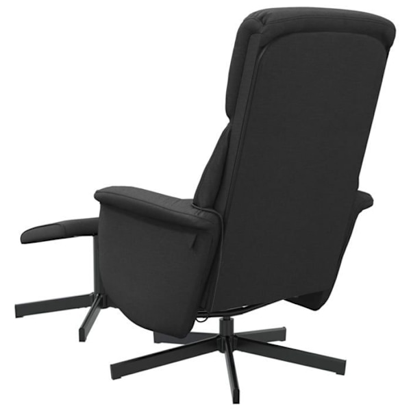 TV-recliner fåtölj med massagefunktion, lutbar med fotstöd i svart tyg DEC026870 Svart