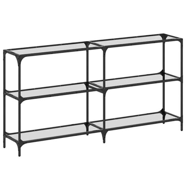 Funktionsdygtig og stilfuld konsolbord med hylder 158,5 x 30 x 81 cm stål og glas DEC031348 Flerfärgad