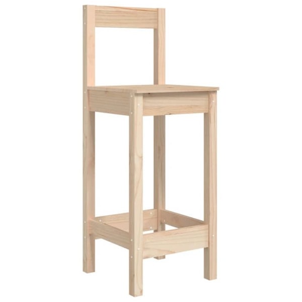 Set av 2 barstolar med ryggstöd, design rustik 40 x 41,5 x 112 cm i furu DEC025181 kastanj