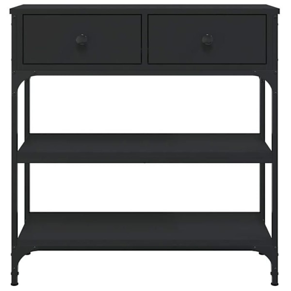 Elegant design konsolbord til entré med skuffer og hylder 72,5 x 25 x 75 cm sort ingeniértræ DEC032143 kastanj