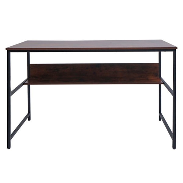 Bureau table d computer opbevaringsplads under bordpladen 120x60 cm i MDF brun og metal 04_0006062 kastanj
