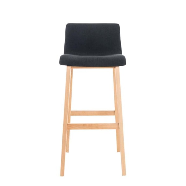 2 kappaletta design-baari stoolia, joissa on 4-jalkainen puurakenne ja mustasta kankaasta valmistettu istuin 10_0004214 kastanj