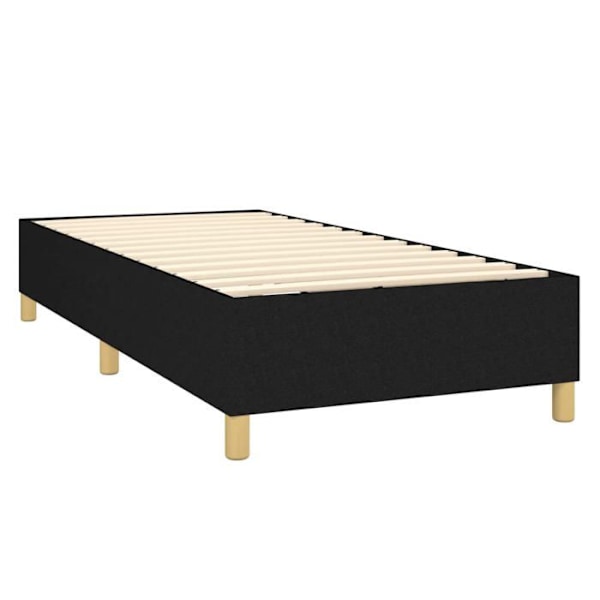 Sängbotten med ben sängram 90x200 cm svart tyg TDL0206969 Svart