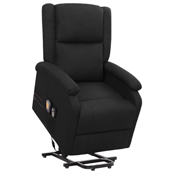 Recliner med elektrisk løftefunktion og massage i sort stof DEC029253 Svart