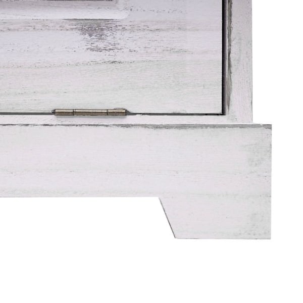 Shoe cabinet, skoetager med opbevaringskurve i massivtræ, vintage udseende 100 x 60 x 24 hvid