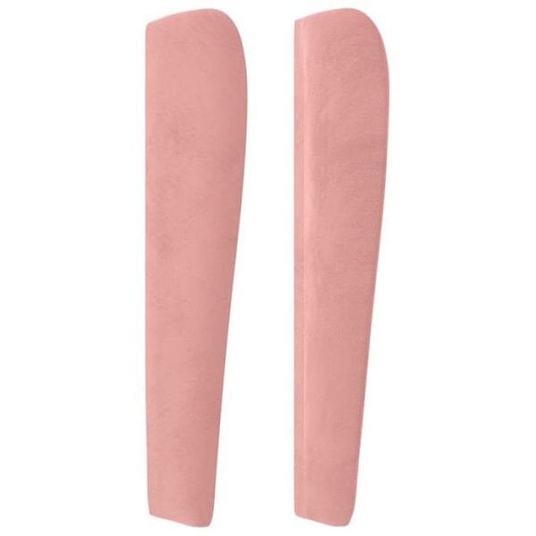 Hovedgærde til seng til soveværelse møbel med sidekant 103 x 23 x 118/128 Plysset stof i rosa