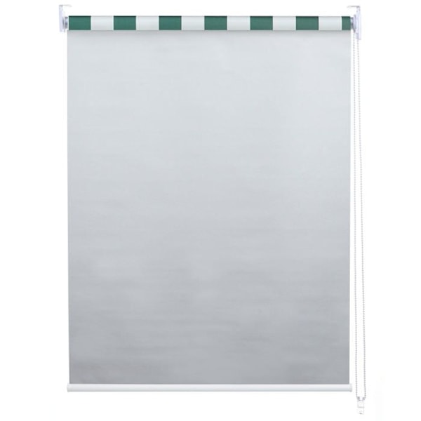 Set med 2 rullgardiner för fönster med monteringskit 120 x 230 cm solskydd ogenomskinlig grön/vit 04_0007441 Vit