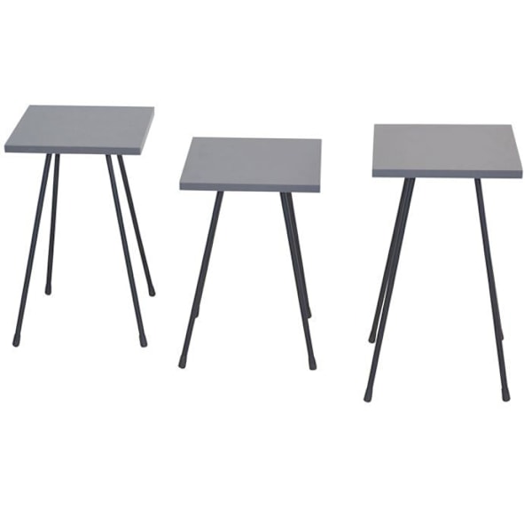 Kolmiosainen Moderni pöytäsetti, elegantti design Metallista ja MDF:stä, Antrasiitti DEC050086 Metall
