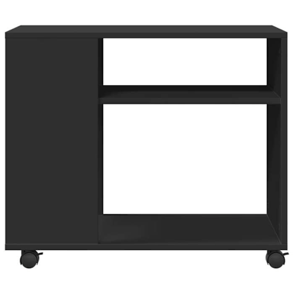 Konsolbord på hjul med hylder 70 x 35 x 60 cm i sort ingeniørtræ DEC032336 kastanj