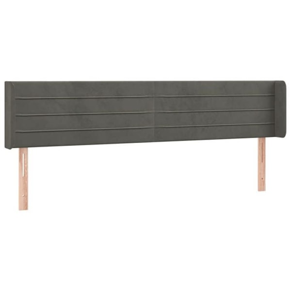 Hovedgavl - Ikke specificeret - 183x16x78/88 cm - Mørkegrå fløjl - Integreret LED - Moderne design Mörkgrå