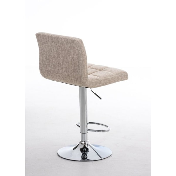 Barstol x1 med justerbar fodstøtte moderne design i creme stof 10_0000051 Grädde