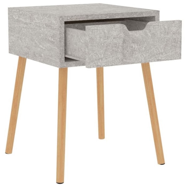 Sæt af 2 natborde med skuffe 40 x 40 x 56 cm ingeniørtræ grå DEC035398 kastanj