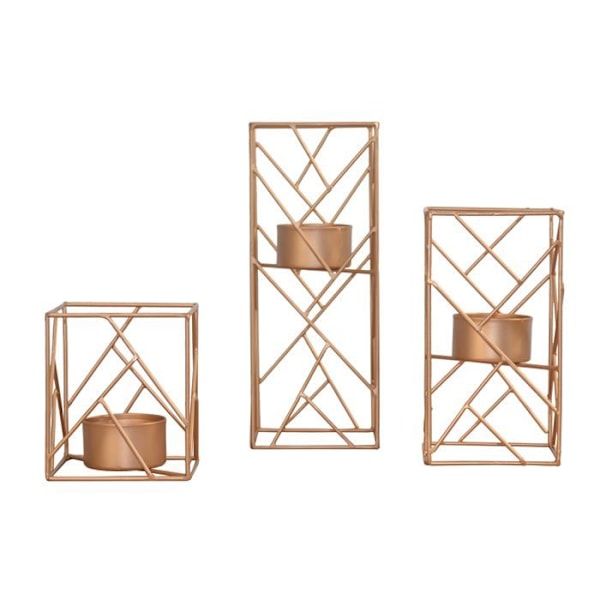 Set med 3 moderna fotogenlampor i guldmetall – Elegant och ljus design DEC050042 Metall