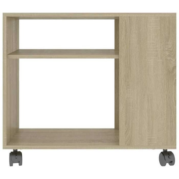 Sidoffmöbel för vardagsrum på hjul 70 x 35 x 55 cm i ingenjörsträ, ekfärg DEC032426 kastanj