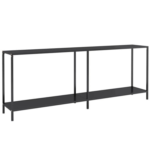 Praktisk konsolbord til en organiseret entré 200 x 35 x 75,5 cm, hærdet glas og sort stål DEC032133 Svart