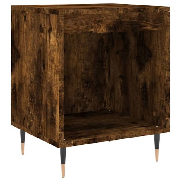 Sæt med 2 natborde med åben opbevaringsplads 40 x 35 x 50 cm ingenier træ brun og metal DEC035092 kastanj