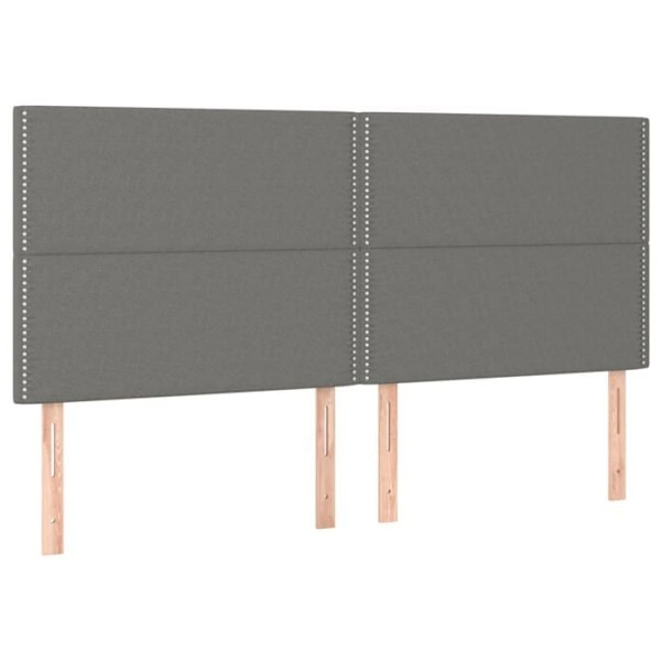 Hovedgærde til seng, soveværelse møbel i 4 dele, 100 x 5 x 78/88 cm, mørkegrå stof, TDL0206023 Grå