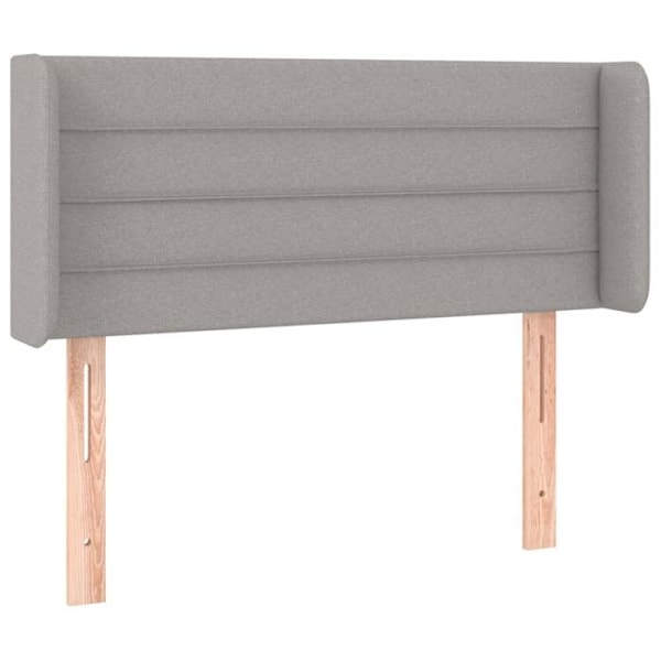 Sänggavel med sidokant 93 x 16 x 78/88 ljusgrå tyg Ljusgrått