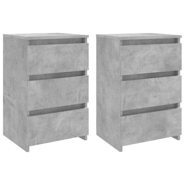 Sæt med 2 natborde med 3 skuffer 40 x 35 x 62,5 cm grå spånplade DEC035378 Grå