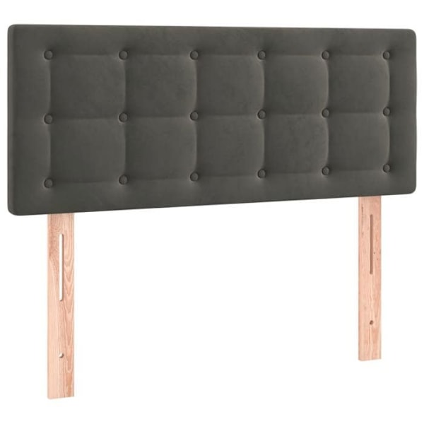 Hovedgærde til seng, soveværelse, møbel 90 x 5 x 78/88 cm, mørkegrå fløjl TDL0203164 Grå