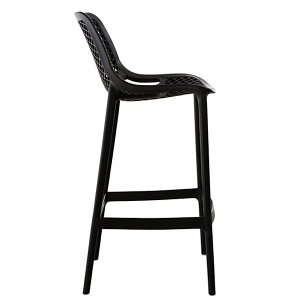 Barstol med fotstöd modern design svart plast inomhus eller utomhus
