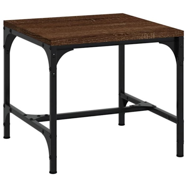 Sæt med 2 sideborde 40 x 40 x 35 cm ingeniørtræ farve egetræ brun DEC031306 kastanj