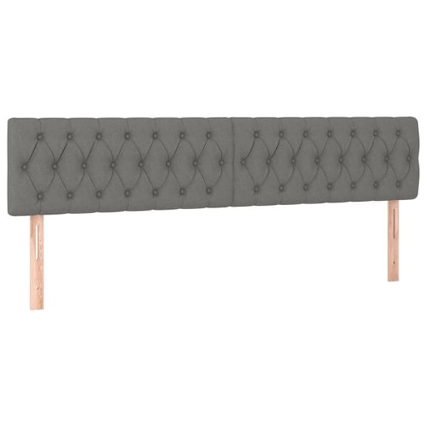Sänggavel - TDL - 2 delar - Mörkgrått tyg - 90 x 7 x 78/88 cm - Klassisk Mörkgrå