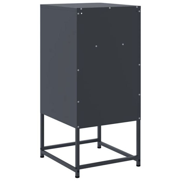 Sæt af 2 natborde med skab med dør 36 x 39 x 78 cm stål antracit DEC034832 Guld