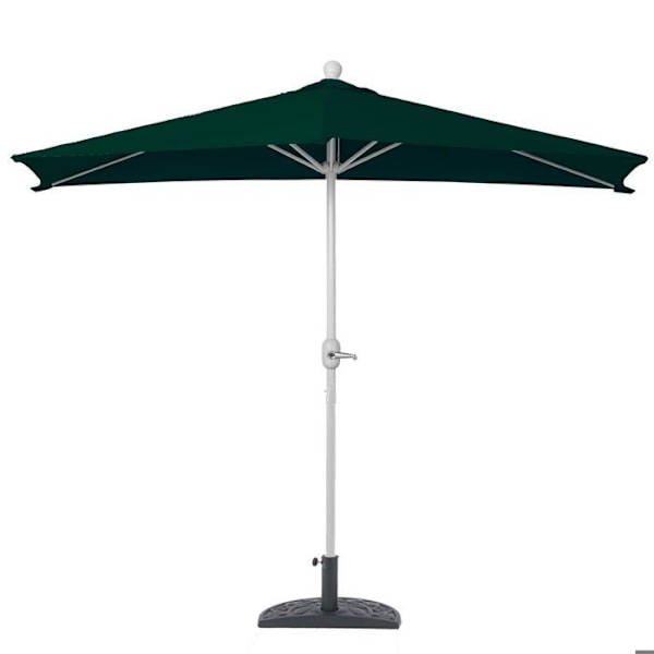 Parapluuri puolipyöreä parvekkeelle uv 50+ polyesteri/alumiini 3kg 270 cm vihreä jalustalla 04_0007905 Grön