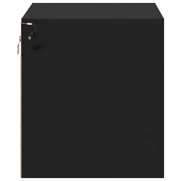 Sæt af 2 vægmonterede natborde 50 x 31 x 35 cm med LED-lys i sort ingeniørtræ DEC036165 kastanj