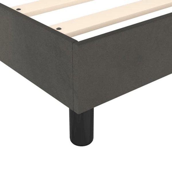 Sengebund - TDL - 80x200 cm - Mørkegrå velour - 1 plads - Leveres samlet Mörkgrå