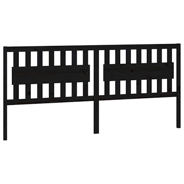 Hovedgavl til soveværelse møbel 205,5 x 4 x 100 cm sort fyrretræ TDL0202159