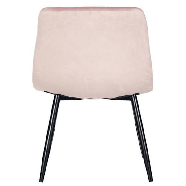 Sæt af 4 moderne og komfortable spisestuestole i rosa velour og sort metal 10_0001792 Metall