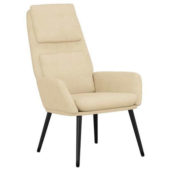 Modern design lounge chair in cream fabric DEC026657 Grädde