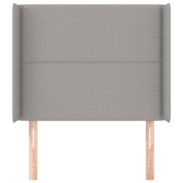 Hovedgærde til soveværelse med sidelæns kant 103 x 16 x 118/128 cm lys grå stof TDL0205324 Grå