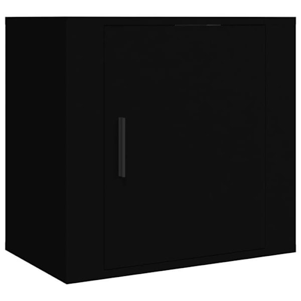 Sæt af 2 væghængte natborde med skuffe og dør 50 x 30 x 47 cm sort ingeniørtræ DEC036101 kastanj
