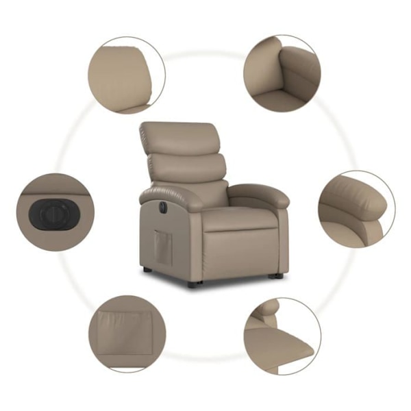 Fauteuil relax TV med elektrisk løftefunktion, meget komfortabel i PVC farve cappuccino DEC028250 Guld