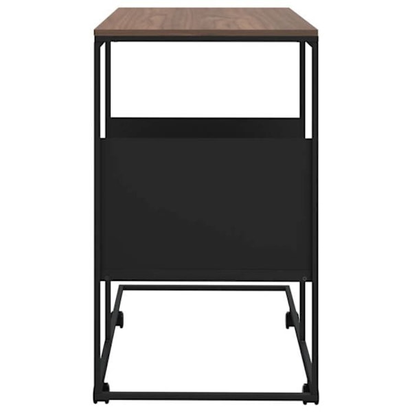 C-formet søgebord på hjul med hylde 55 x 36 x 63,5 cm sort ingeniørtræ DEC031301 kastanj
