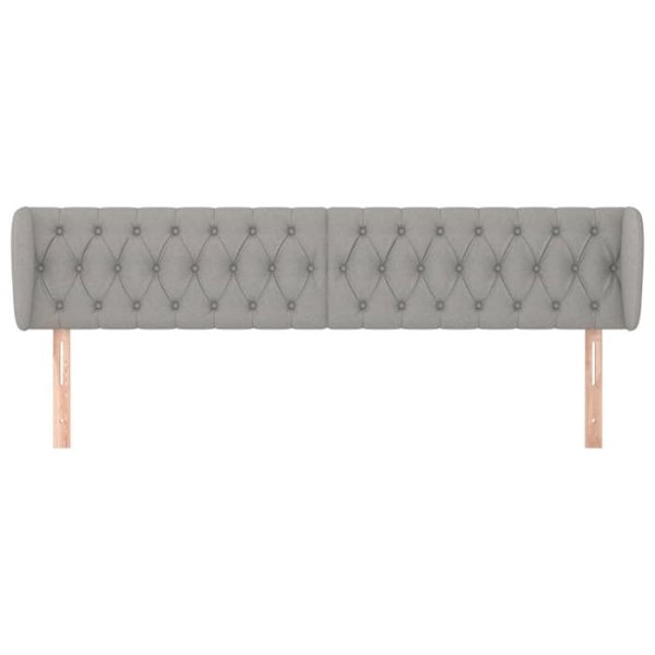 Hovedgærdet til seng, soveværelse, polstret møbel med sidekant 183 x 23 x 78/88 lys grå stof