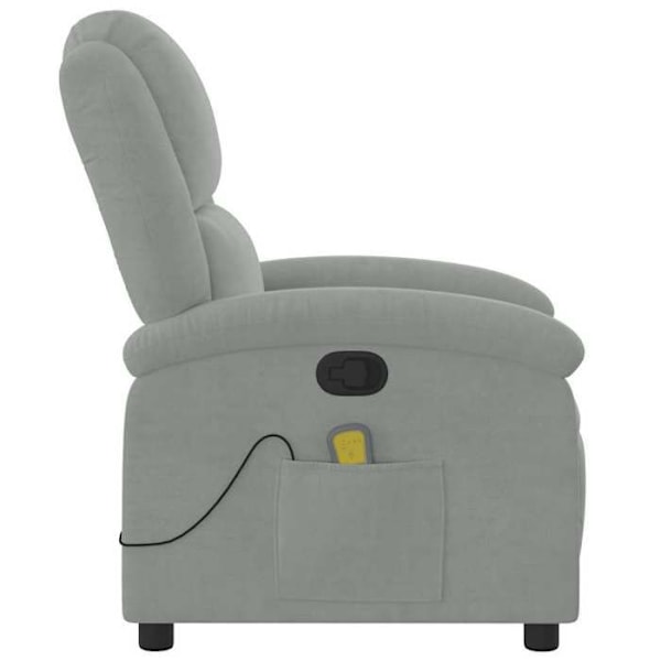 FAUTEUIL DE RELAXATION TV MED MASSAGE FUNKTION, INCLINERBAR MED 6 MASSAGEPUNKTER I LYSELYSE GRÅ DEC026931 Grå