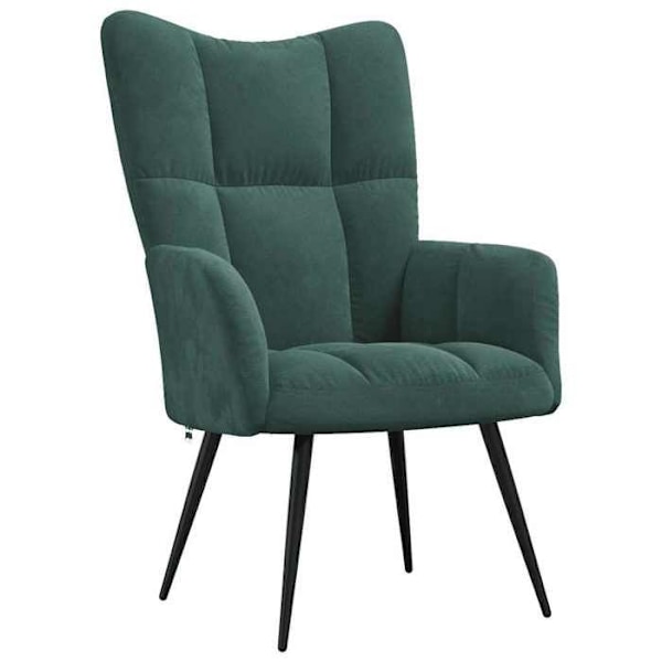 Loungefåtölj designad modern soffa i mörkgrön sammet DEC026783 Grön