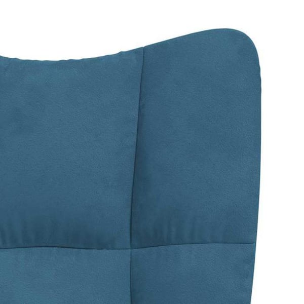 Moderni sininen samettinen lounge-sohva nojatuoli, puu- ja teräsjalat DEC026647 Blå